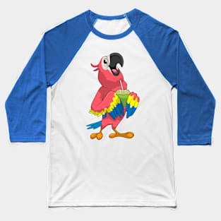 Parrot & Coconut with Drinking straw Baseball T-Shirt